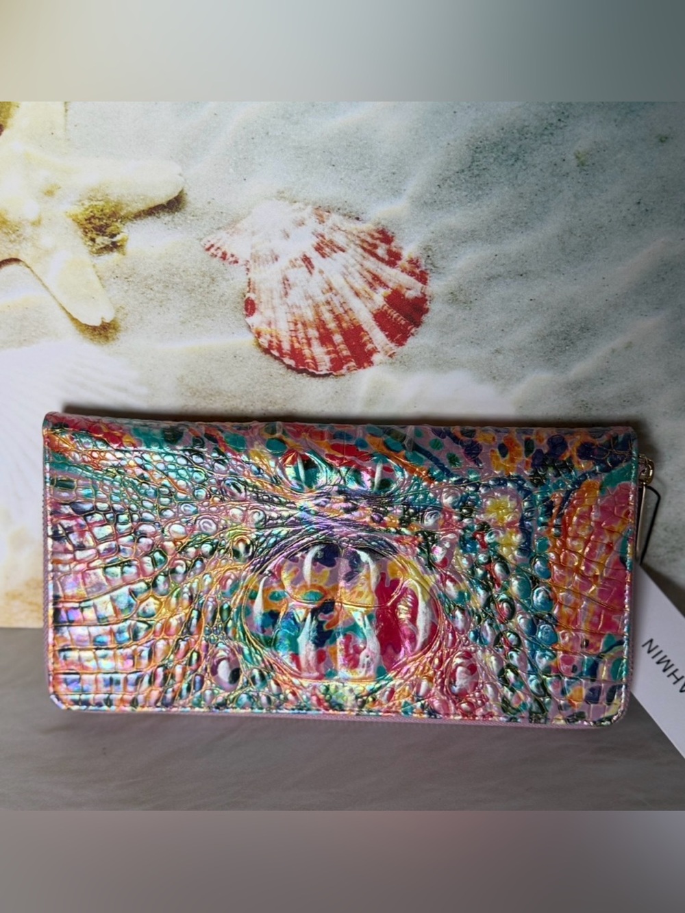 Brahmin Skyler RAINBOW REEF Wallet--NWT Vibrant Iridescent PRETTY EYE PLACEMENT - Picture 4 of 9